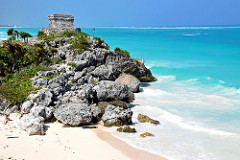 Maya ruins on the Caribbean in Tulum,