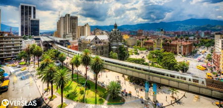 Medellin, Colombia Metro station and town center