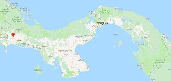 Google map of Panama showing La Concepcion
