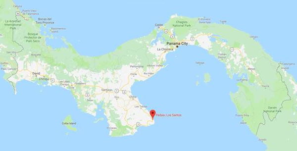 Google map showing Pedasi, Panama