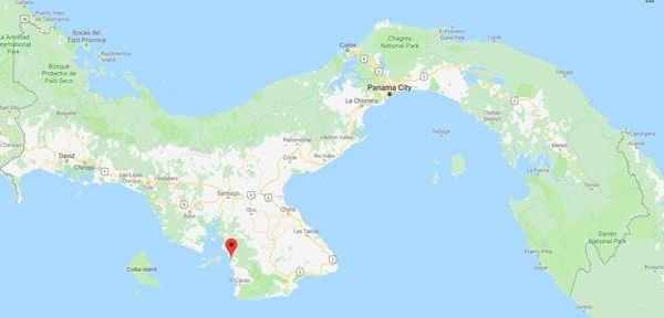 Google map showing Torio, Panama