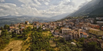 A hillside town in Abruzzo, Italy