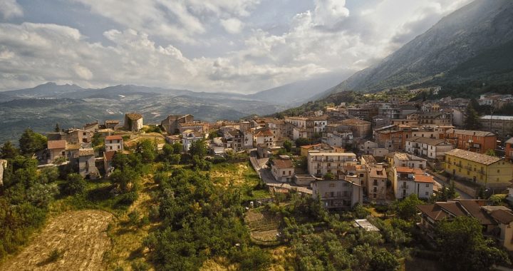 A hillside town in Abruzzo, Italy