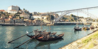 Boats by the riverside in Porto, Portugal