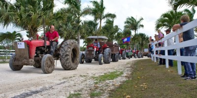tractor parade in belize
