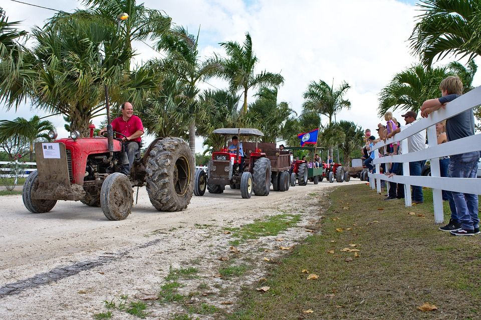 tractor parade in belize