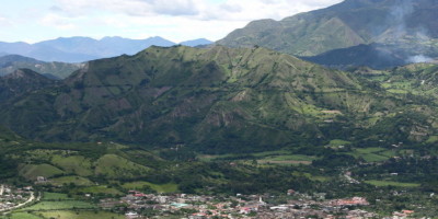 view across the valle of vilcabamba ecuador