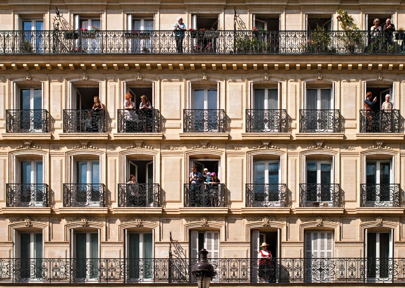 Apartment balconies in Paris