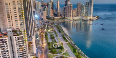 View across Panama City during a summer evening