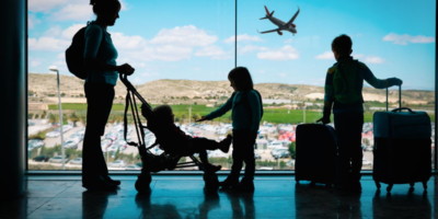 family at airport