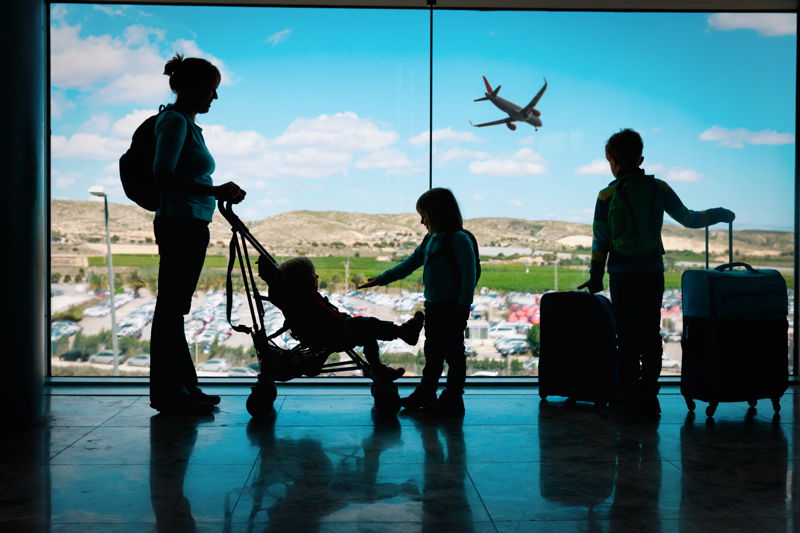 family at airport