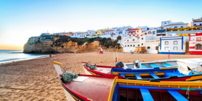 Beautiful beach in Carvoeiro, Algarve, Portugal