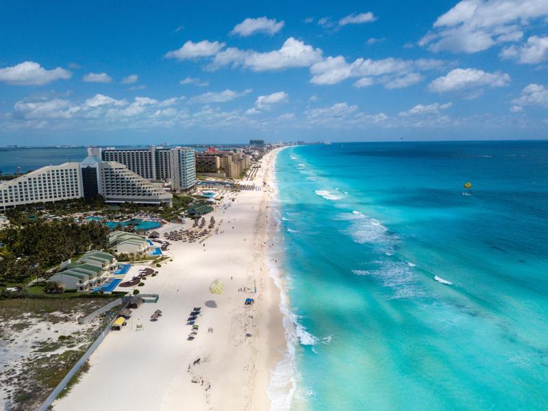 cancun mexico aerial beach view