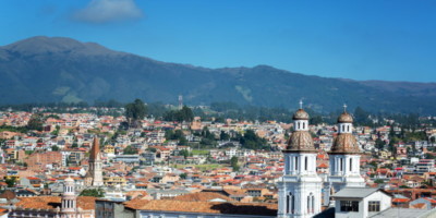 cuenca ecuador view across the colonial buildings and city