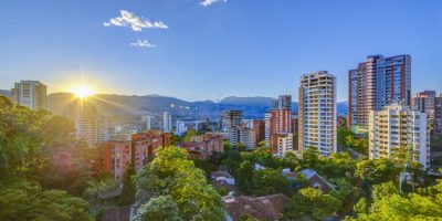 Colorful buildings in Medellin, Colombia