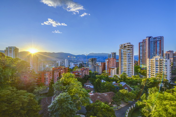 Colorful buildings in Medellin, Colombia