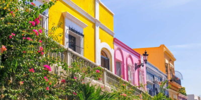 colorful houses in mazatlan mexico