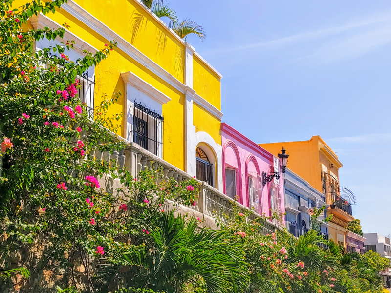 colorful houses in mazatlan mexico