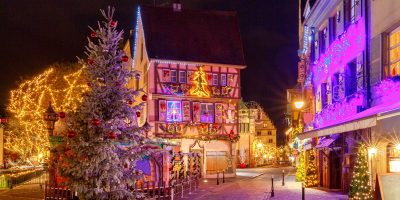 Christmas decorations in Alsace, France.