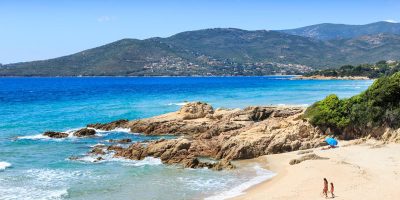 Beach at Penisola near Sagone, Corsica, France.