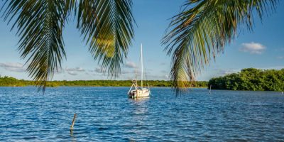 A boat at Copper Bank, Corozal District, Belize