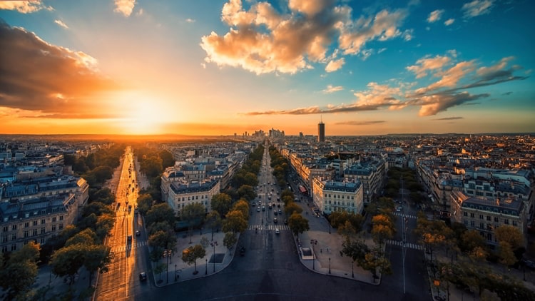 Champs-Elysees in Paris.