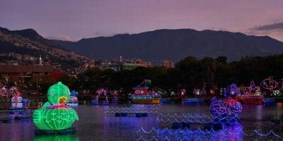 Christmas lights in the city of Medellin, Colombia