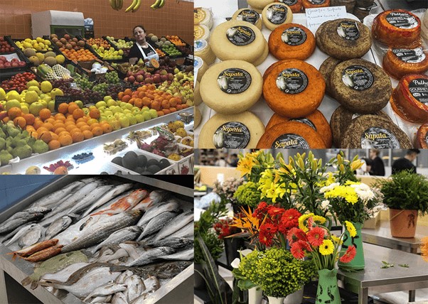 Fruit, cheese, fish, and flowers at Porto's Mercado do Bolhão