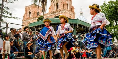 Paseo del Niño Viajero parade in Cuenca, Ecuador