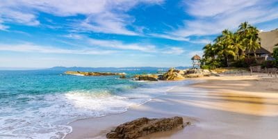 A white sand beach in Puerto Vallarta, Mexico