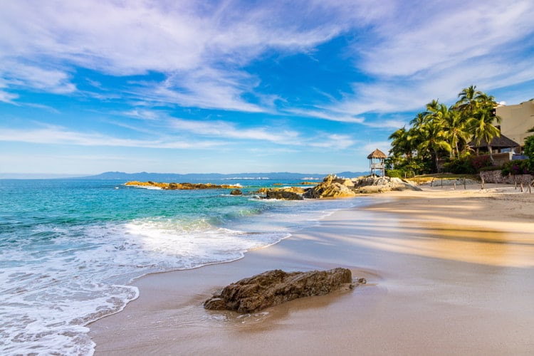 A white sand beach in Puerto Vallarta, Mexico