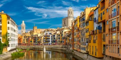 Colorful houses in Girona, Catalonia, Spain