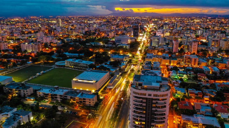 Santo Domingo, Dominican Republic at night