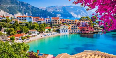 Colorful village of Assos in Kefalonia.