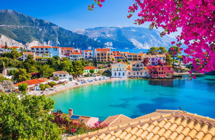 Colorful village of Assos in Kefalonia.