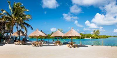 Beautiful Caribbean sight with turquoise water in Caye Caulker, Belize.