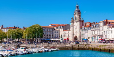 Port of La Rochelle in France on a sunny day