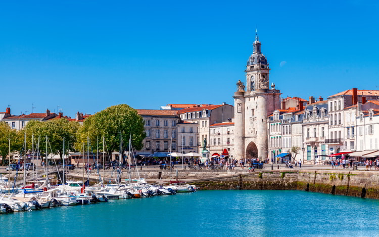 Port of La Rochelle in France on a sunny day