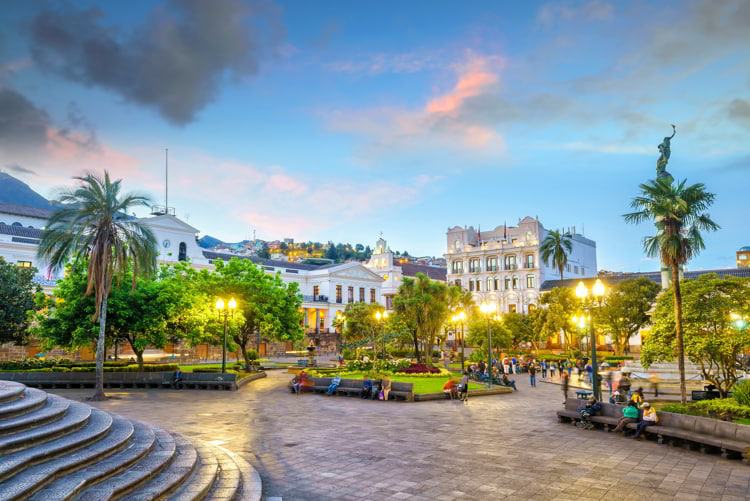 Plaza Grande in old town Quito, Ecuador 