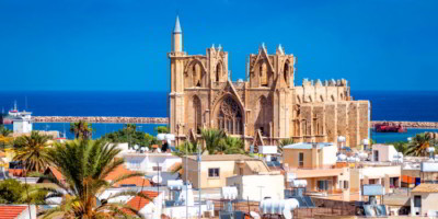 Lala Mustafa Pasha Mosque and Famagusta town, Cyprus