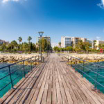 View from old wooden pier in Limassol, Cyprus