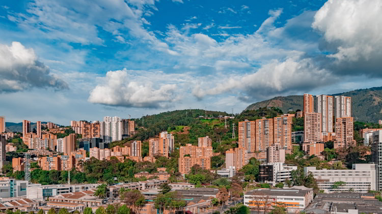 Panoramic of El Poblado in Medellin City
