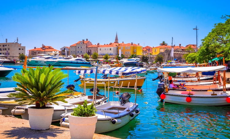 Boats in a pier in Montenegro