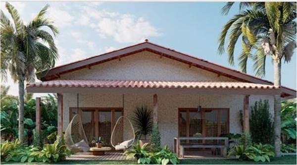 The outside of a beach buungalow