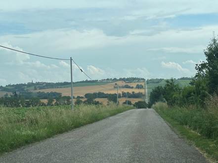 Straight roads in France