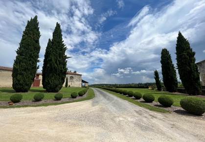 Entry drive to the Chateau de Pouednas