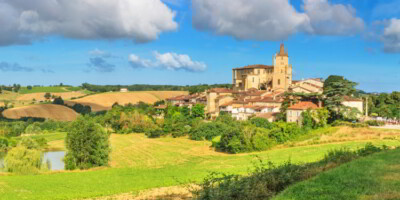 View of the village of Lavardens, in the historical province Gascony, France