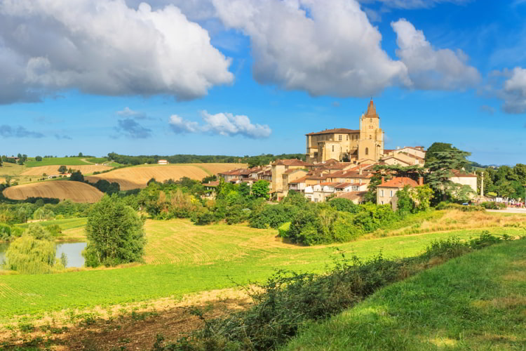 View of the village of Lavardens, in the historical province Gascony, France