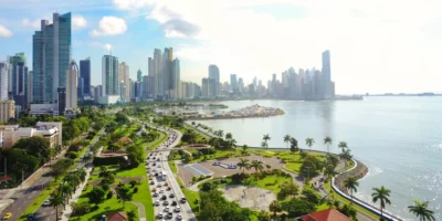 Aerial view of Panama's skyline.