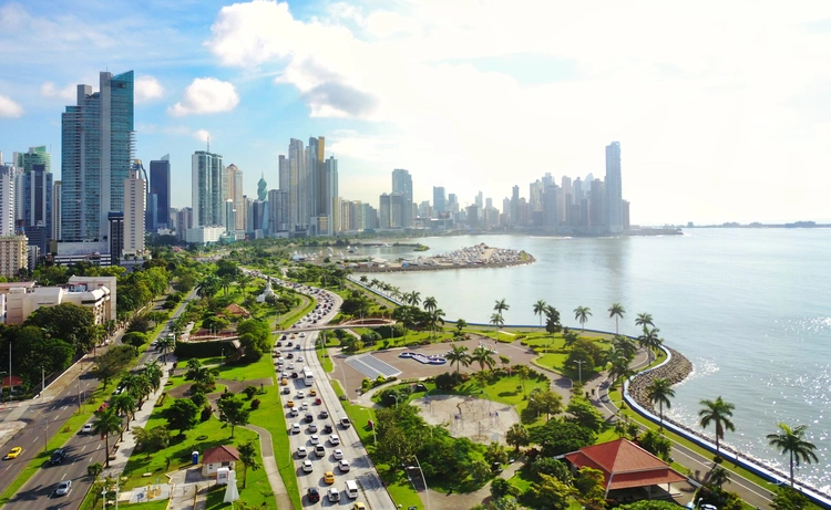 Aerial view of Panama's skyline.